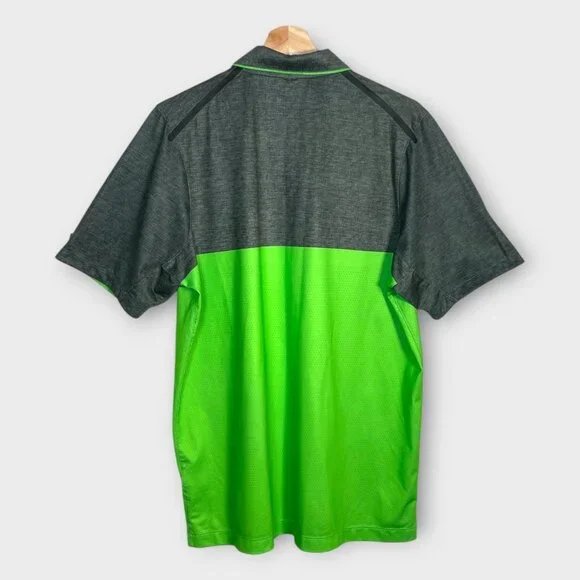 NIKE GOLF Major Moment Polo Shirt Men's MEDIUM Green Gray - Picture 2 of 7